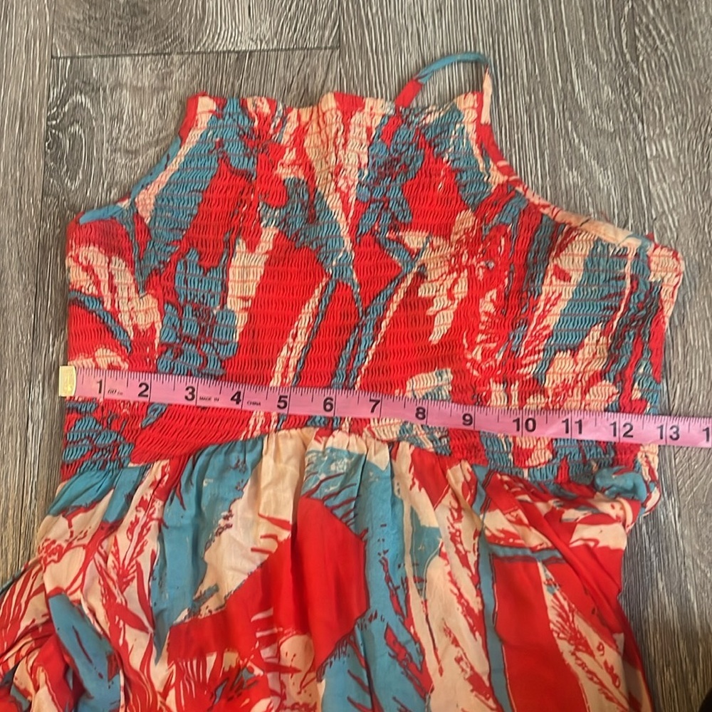 Free People Red Tropical Print Maxi Dress with Blue Accents - Picture 9 of 9